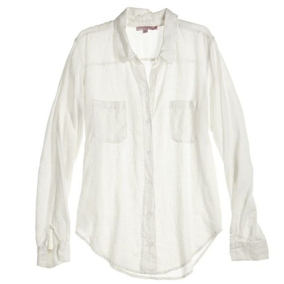 Calypso St. Barth Jo Linen White Button Down NWOT - Picture 1 of 7